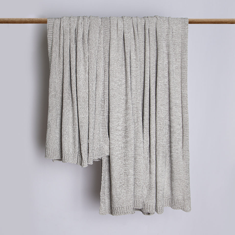 Chenille Blanket - Light Grey