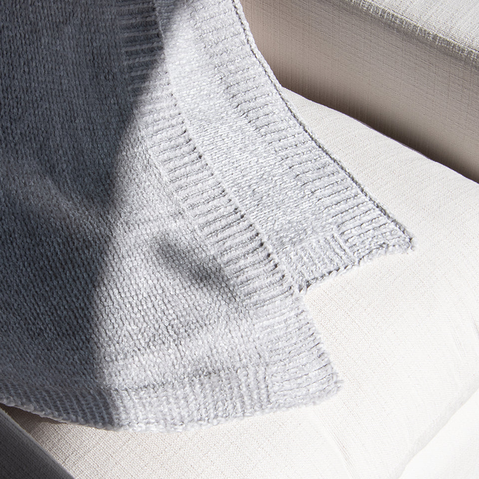 Chenille Blanket - Light Grey