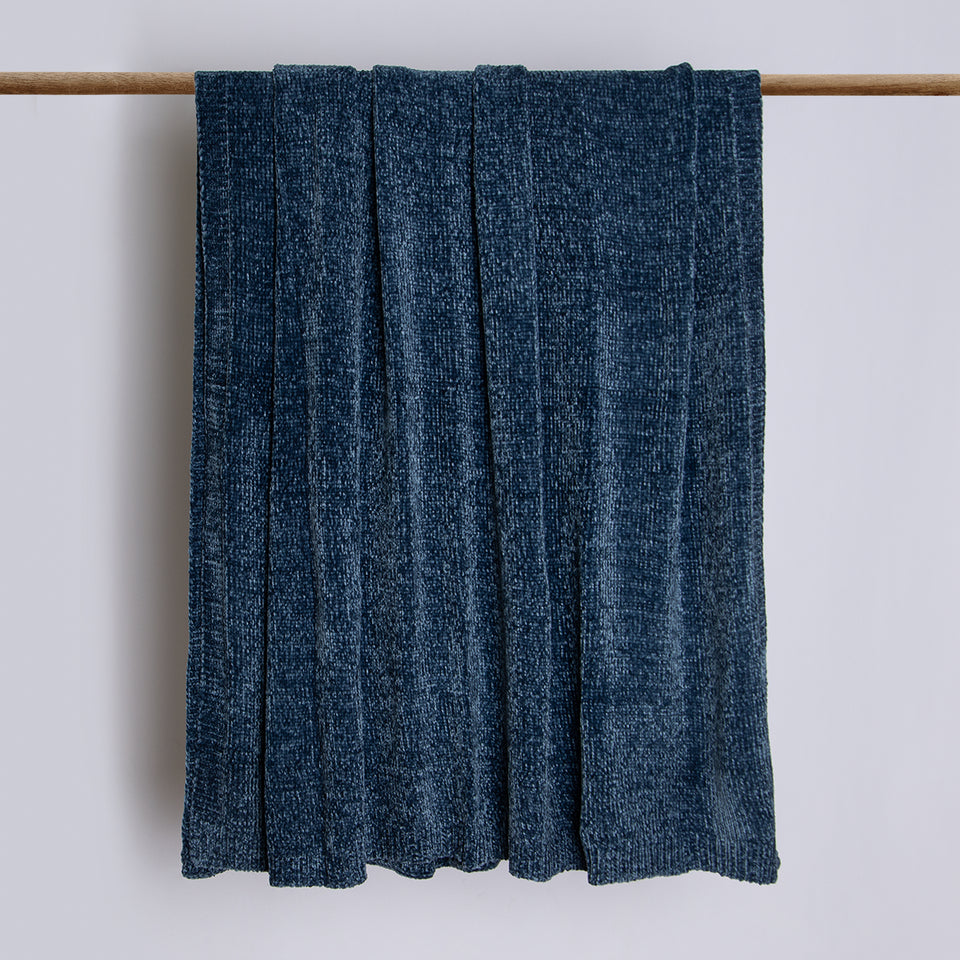 Chenille Blanket - Navy