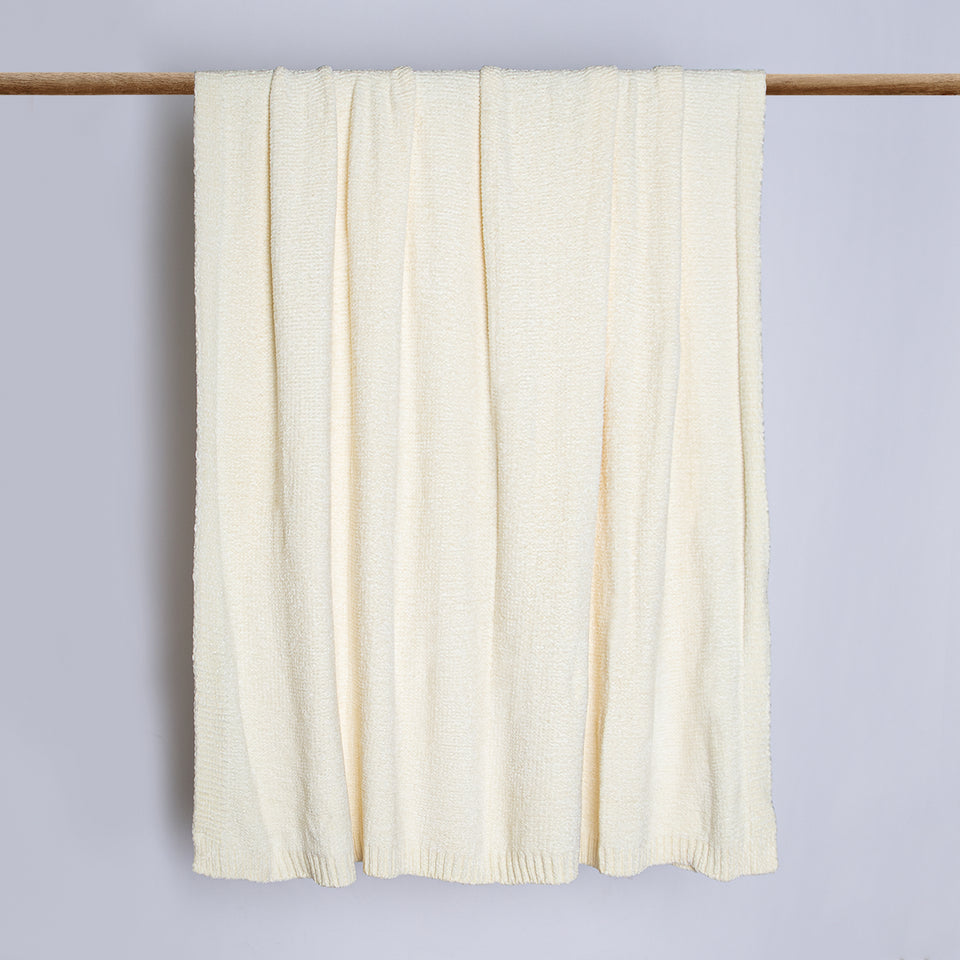 Chenille Blanket - White