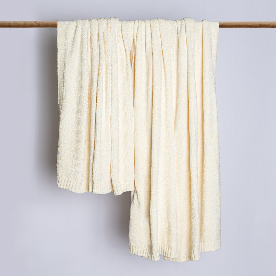 Chenille Blanket - White