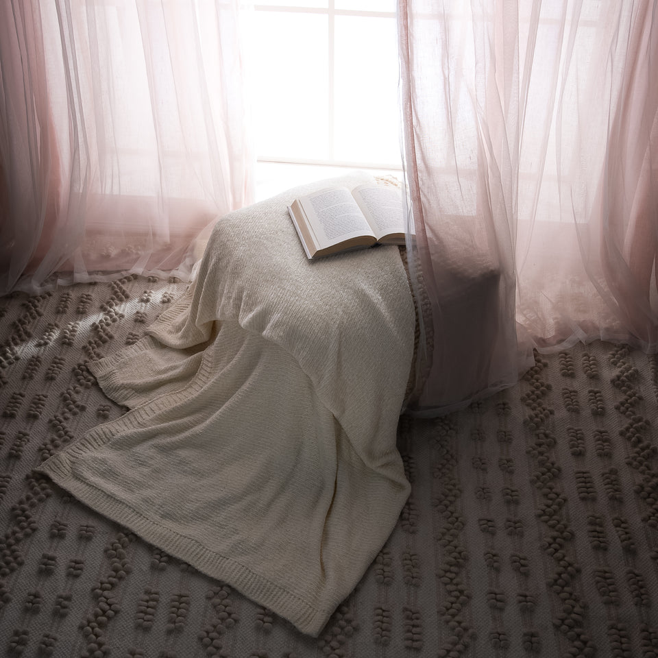 Chenille Blanket - White
