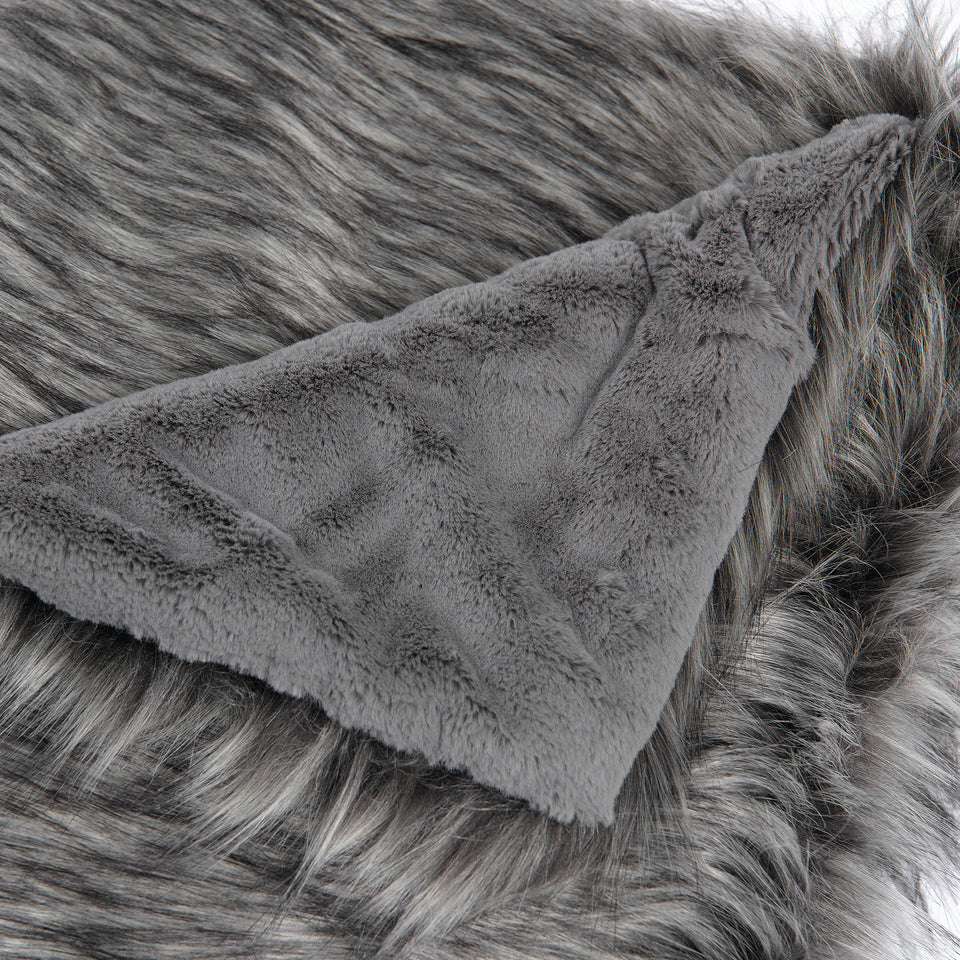 Faux Fur Throw - Silver Fox