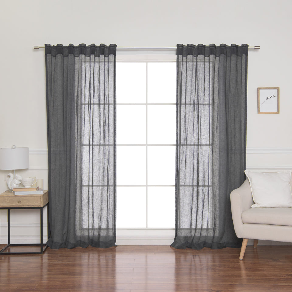 Brittany Semi Sheer Linen Back Tab Curtain