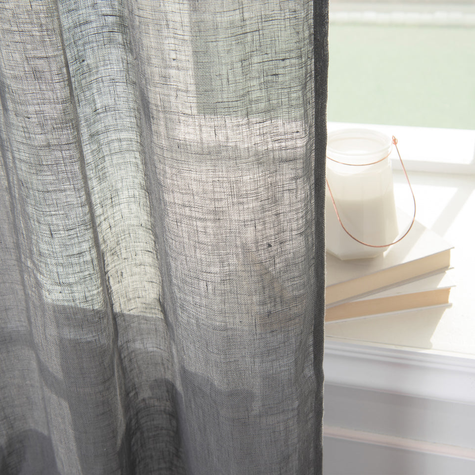 Brittany Semi Sheer Linen Back Tab Curtain