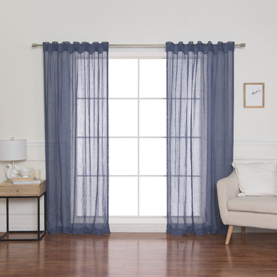 Brittany Semi Sheer Linen Back Tab Curtain
