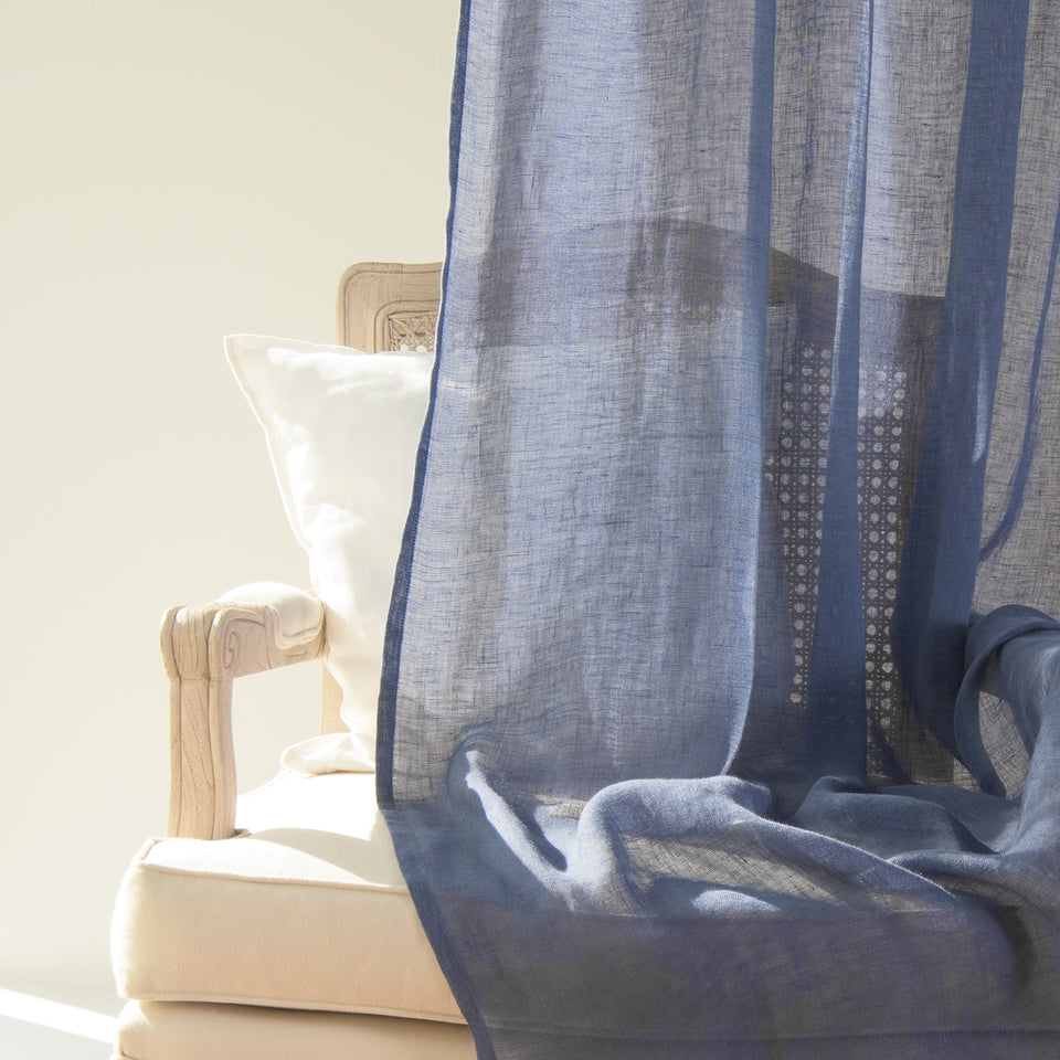 Brittany Semi Sheer Linen Back Tab Curtain