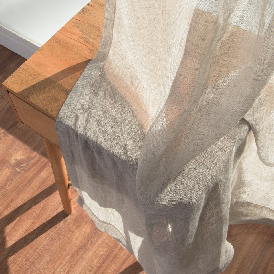 Brittany Semi Sheer Linen Back Tab Curtain