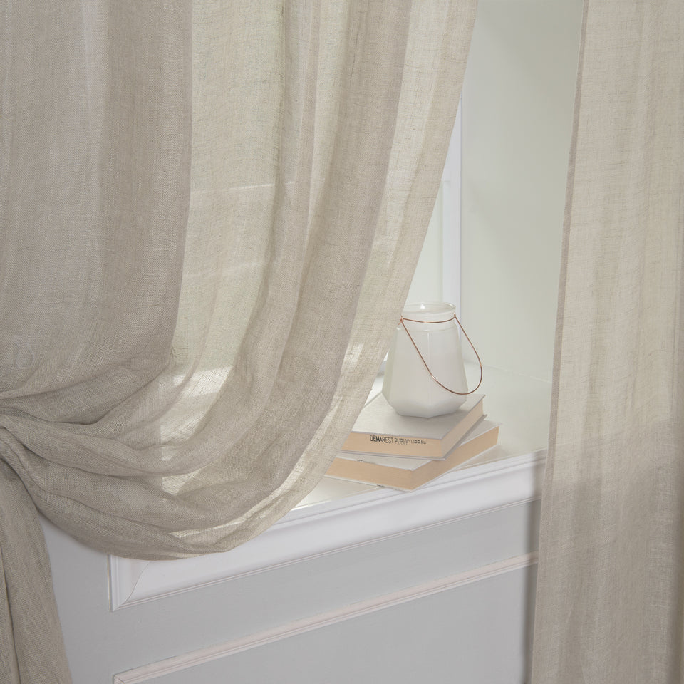 Brittany Semi Sheer Linen Back Tab Curtain