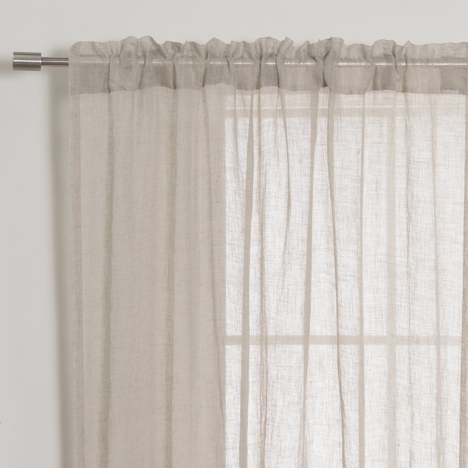 Brittany Semi Sheer Linen Back Tab Curtain