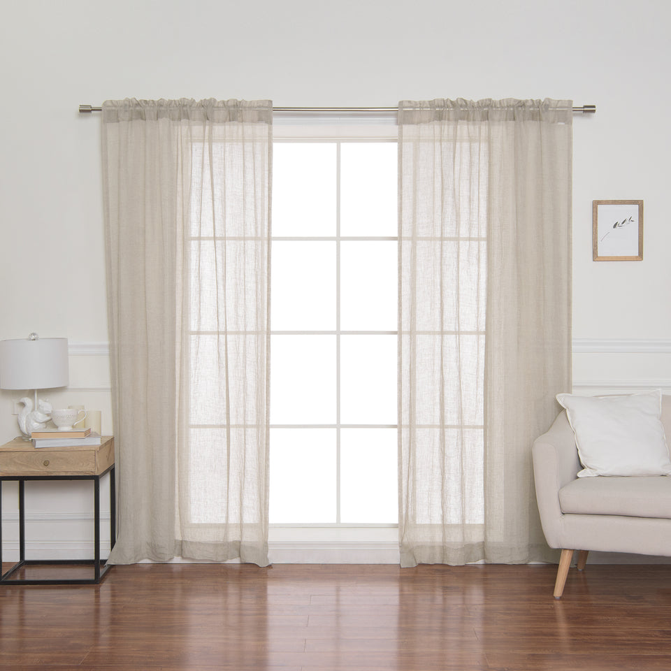 Brittany Semi Sheer Linen Back Tab Curtain