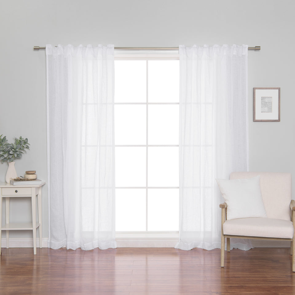 Brittany Semi Sheer Linen Back Tab Curtain