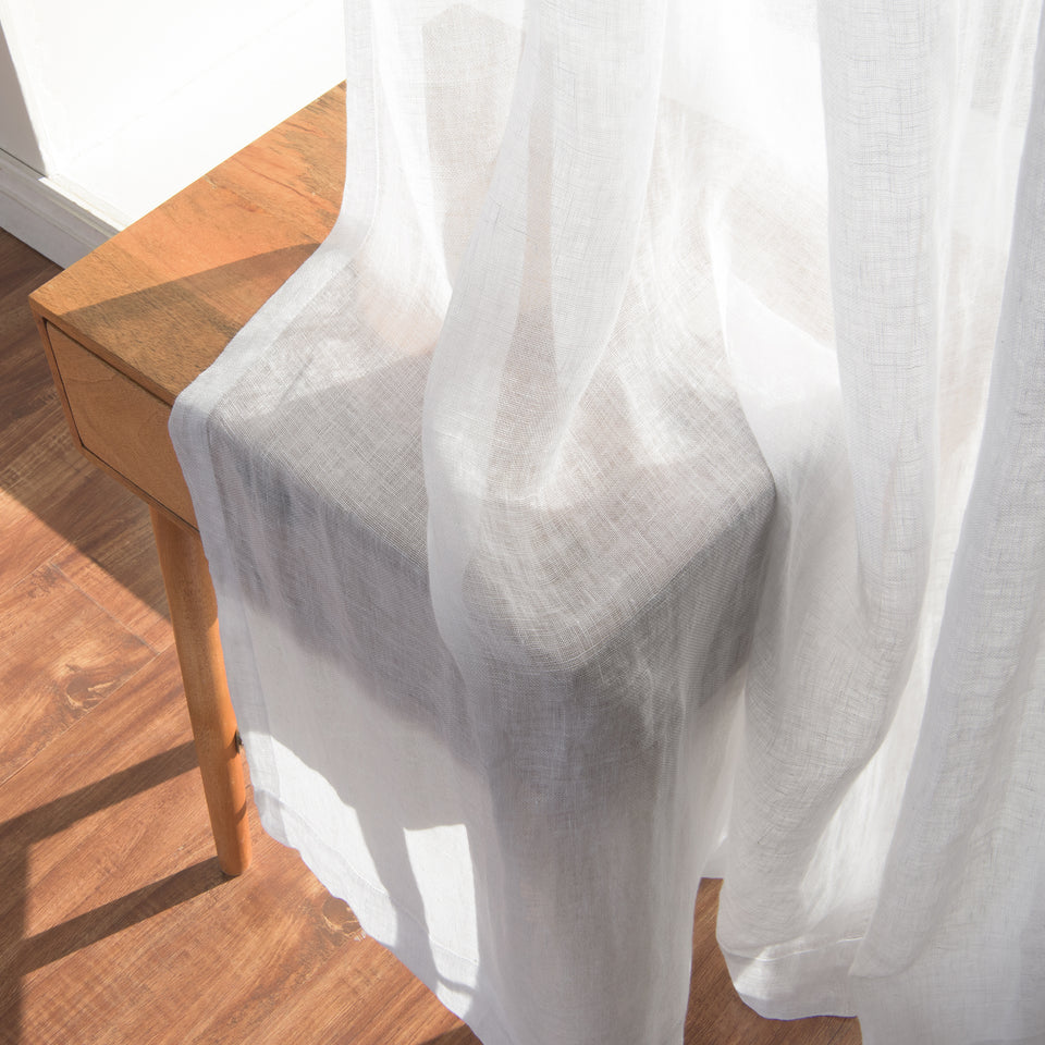 Brittany Semi Sheer Linen Back Tab Curtain