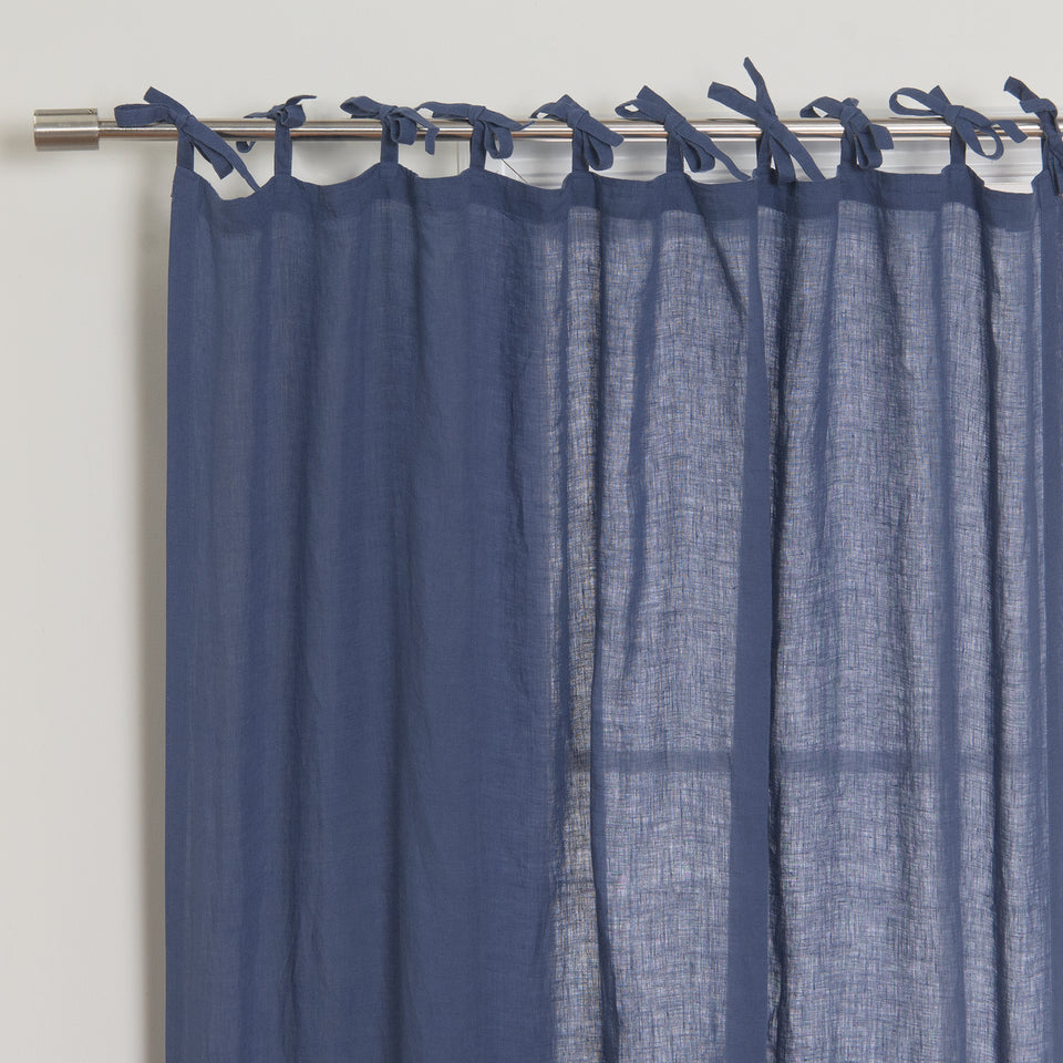 Brittany Opaque Linen Tie Top Curtain