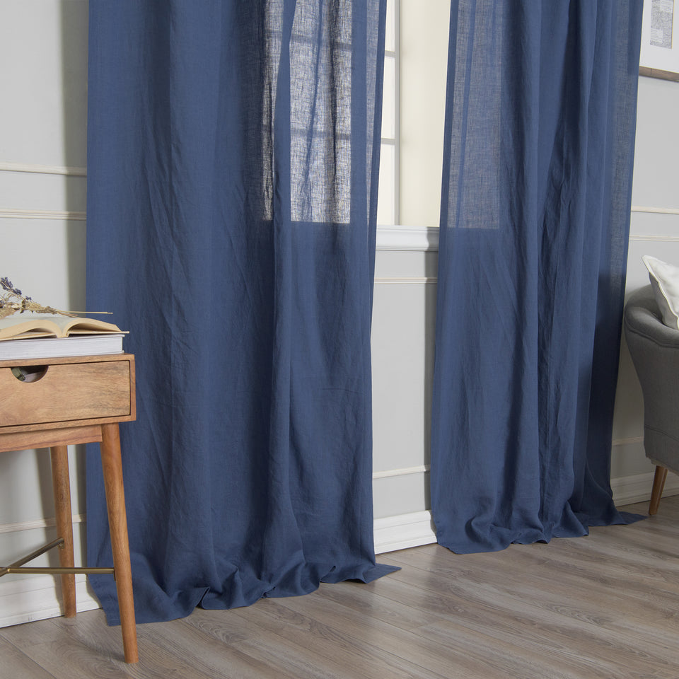 Brittany Opaque Linen Tie Top Curtain