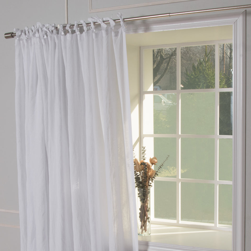 Brittany Opaque Linen Tie Top Curtain