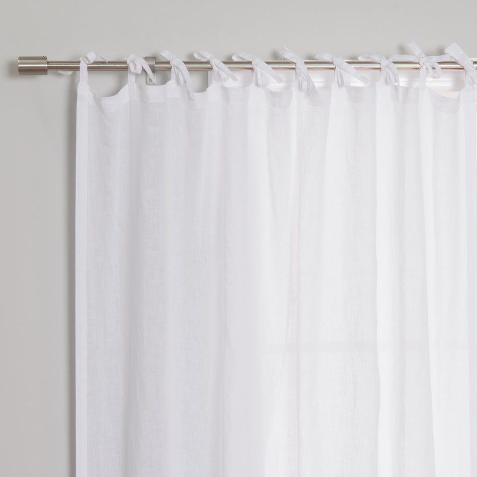 Brittany Opaque Linen Tie Top Curtain