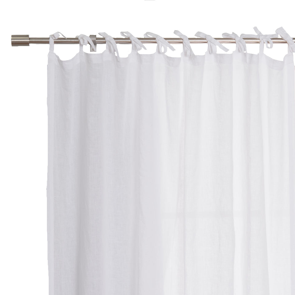 Brittany Opaque Linen Tie Top Curtain