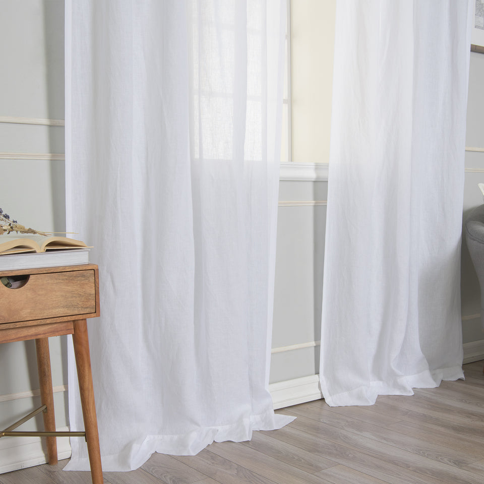 Brittany Opaque Linen Tie Top Curtain
