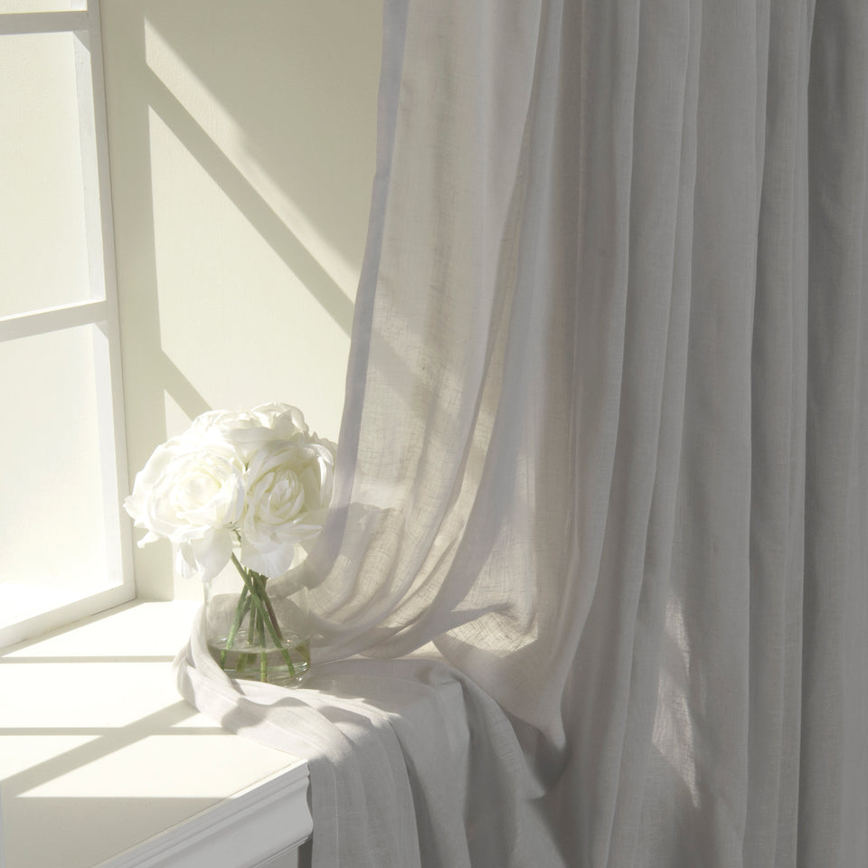 Faux Linen Romantic Tie Top Curtains