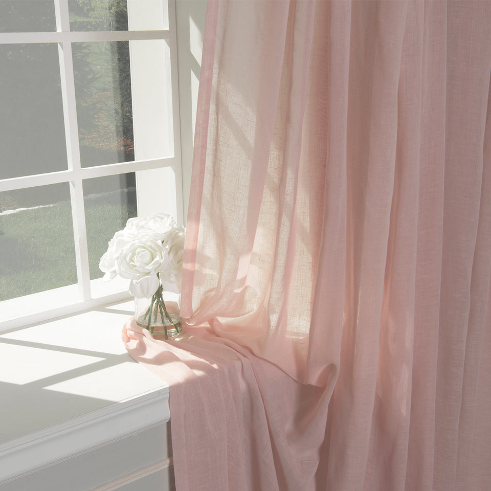 Faux Linen Romantic Tie Top Curtains
