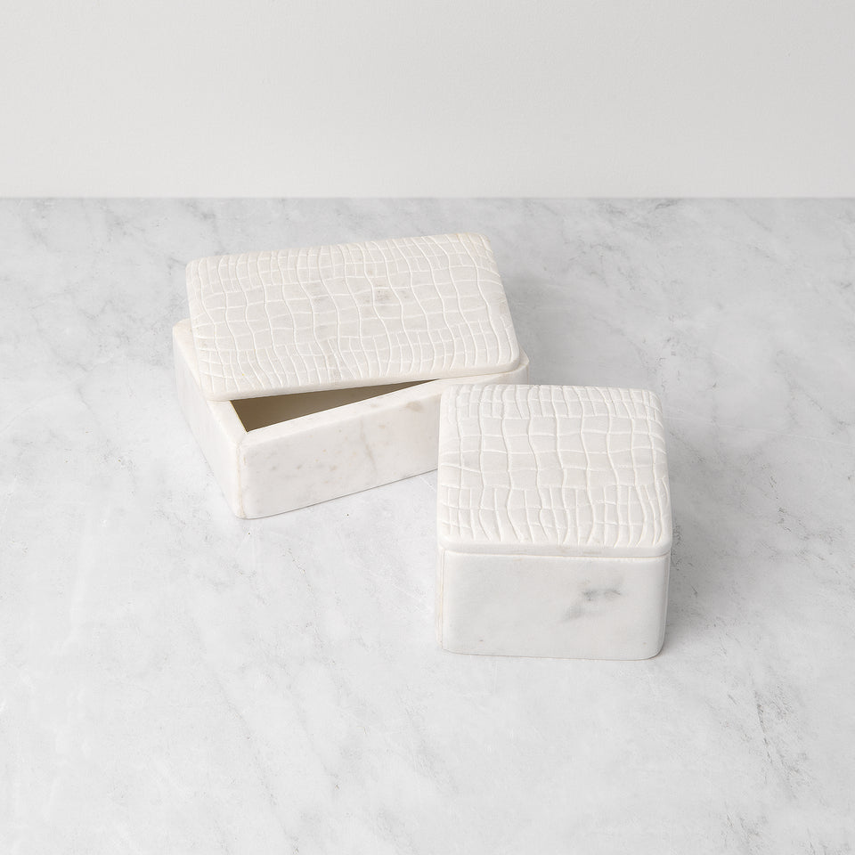 Croc Pattern Marble Box with Lid