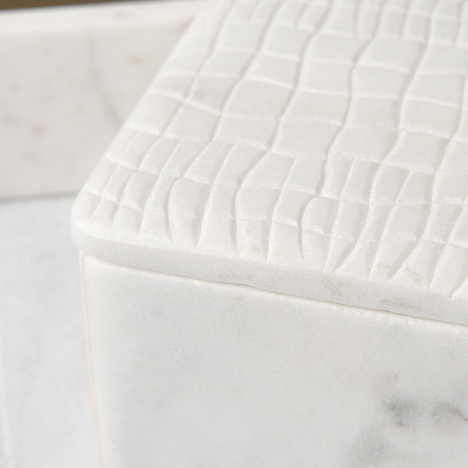 Croc Pattern Marble Box with Lid