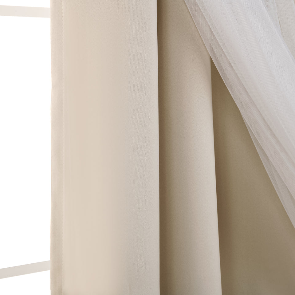 Romantique Tulle Overlay Curtains Set