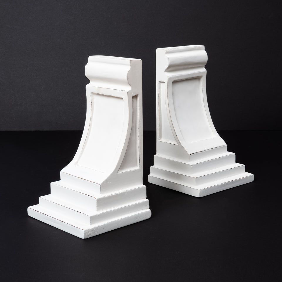 Carved Corbel Style Wood Bookends