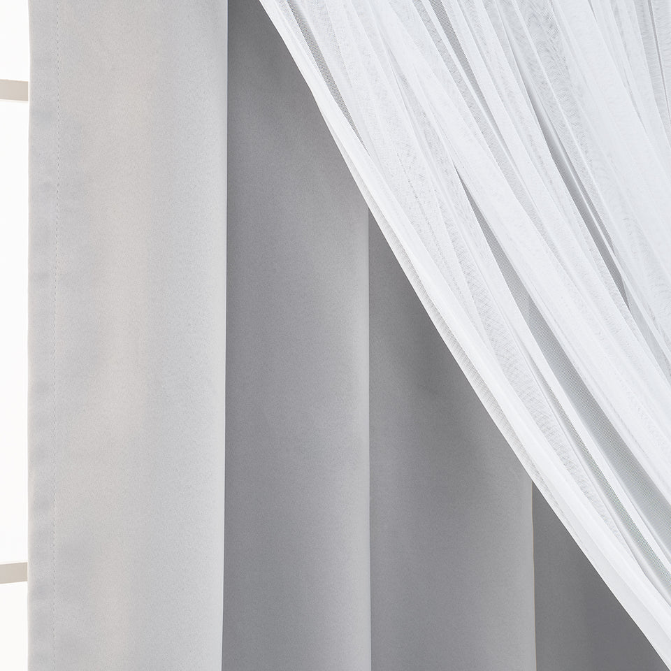 Romantique Tulle Overlay Curtains Set