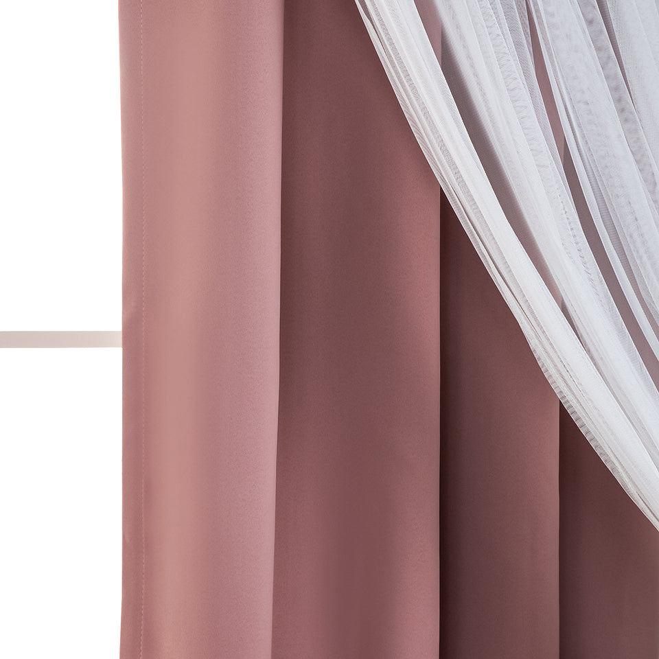 Romantique Tulle Overlay Curtains Set