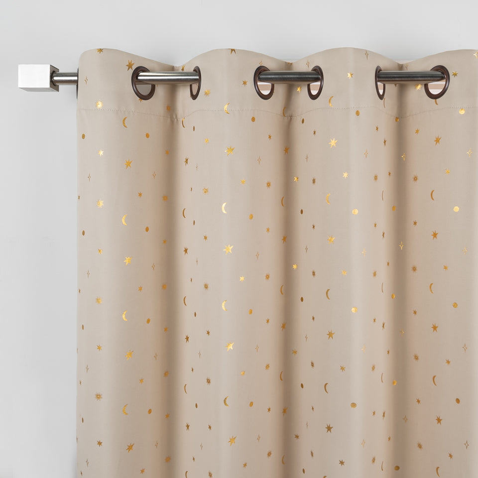 Written in the Stars Gold Foil Blackout Curtains