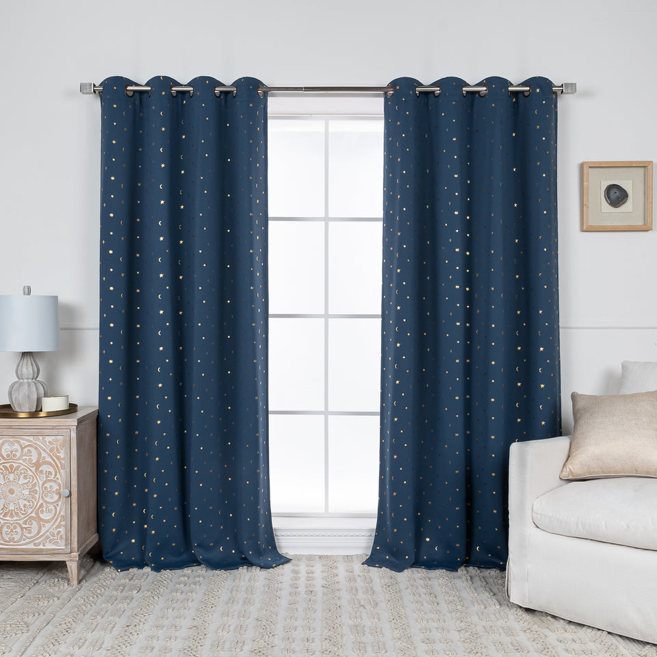 Written in the Stars Gold Foil Blackout Curtains