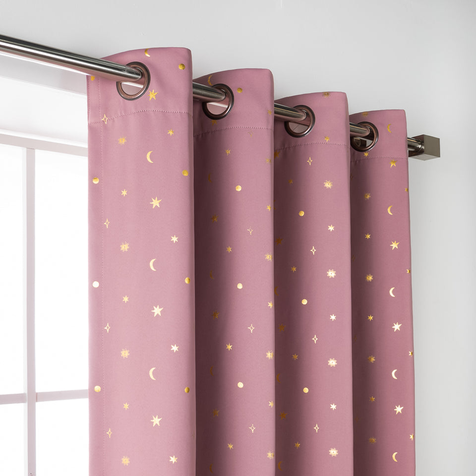 Written in the Stars Gold Foil Blackout Curtains