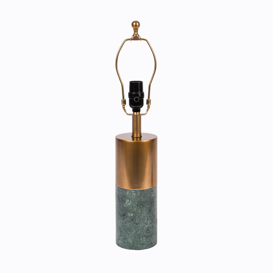 Contempo Lux Two Tone Marble-Brass Table Lamp in Green