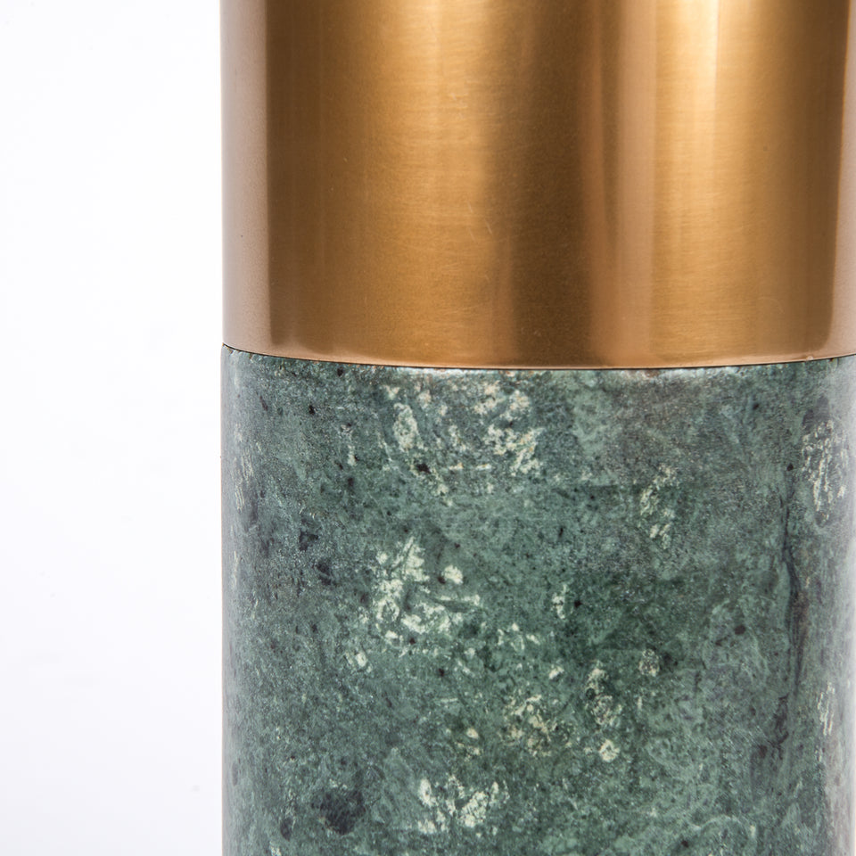 Contempo Lux Two Tone Marble-Brass Table Lamp in Green