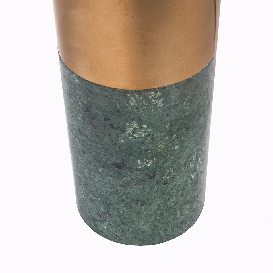 Contempo Lux Two Tone Marble-Brass Table Lamp in Green