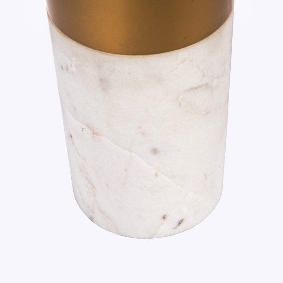 Contempo Lux Two Tone Marble-Brass Table Lamp in White