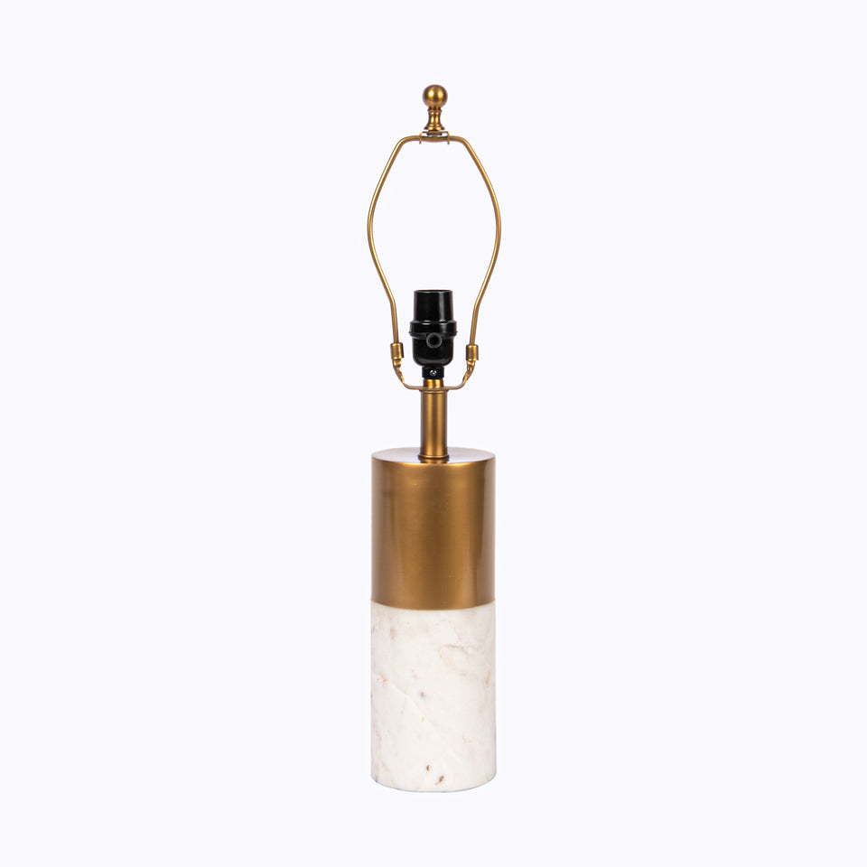 Contempo Lux Two Tone Marble-Brass Table Lamp in White