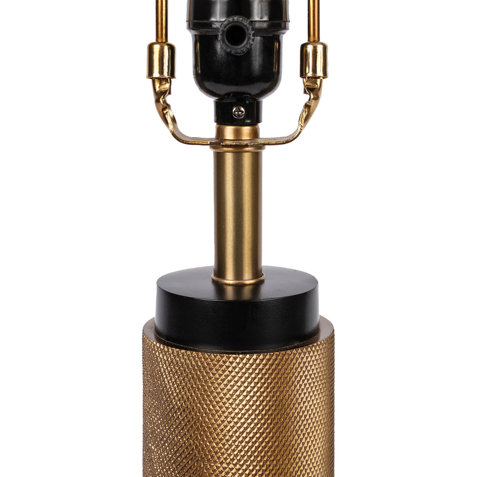 Textured Metal 3 Tiered Cylinder Table Lamp in Bronze