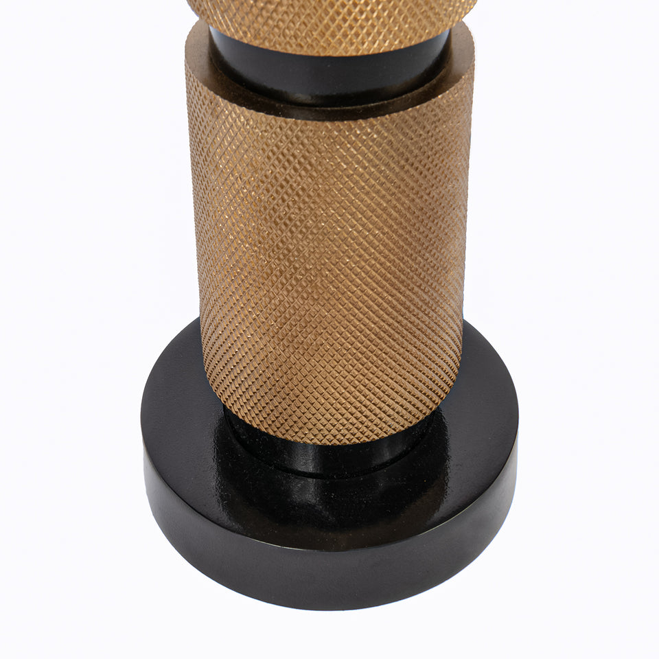 Textured Metal 3 Tiered Cylinder Table Lamp in Bronze