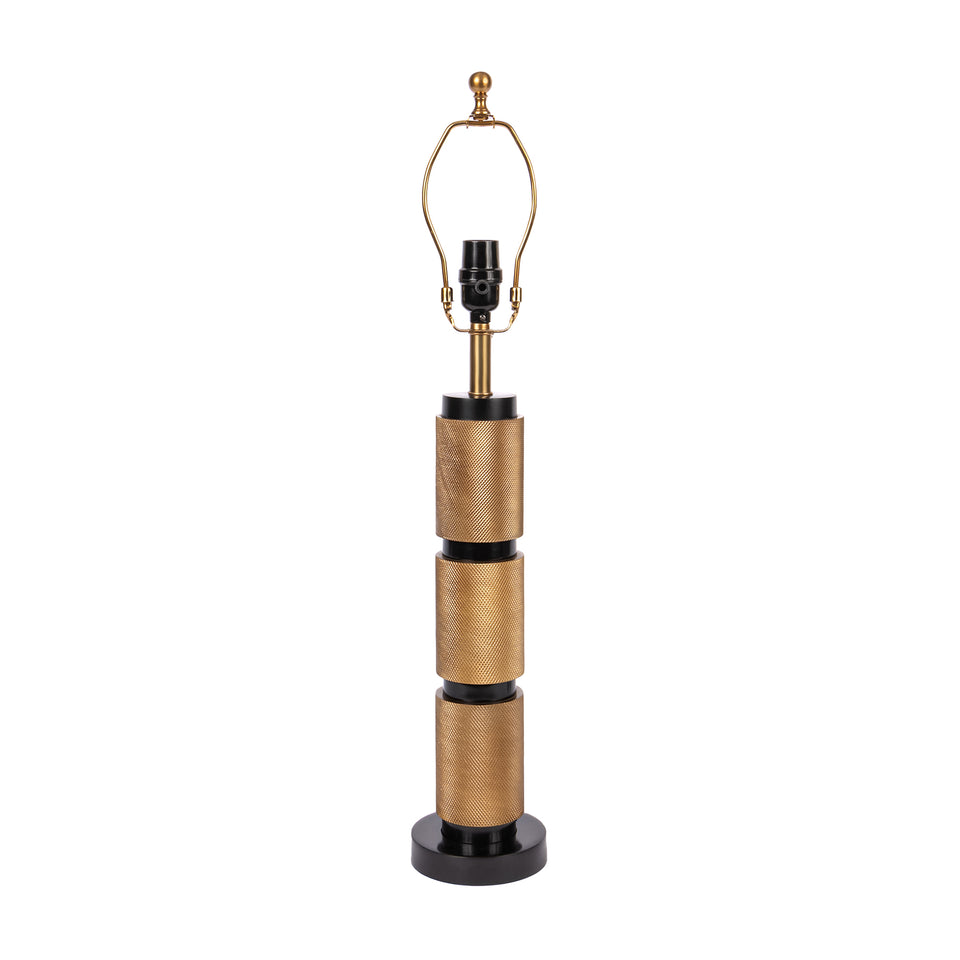 Textured Metal 3 Tiered Cylinder Table Lamp in Bronze