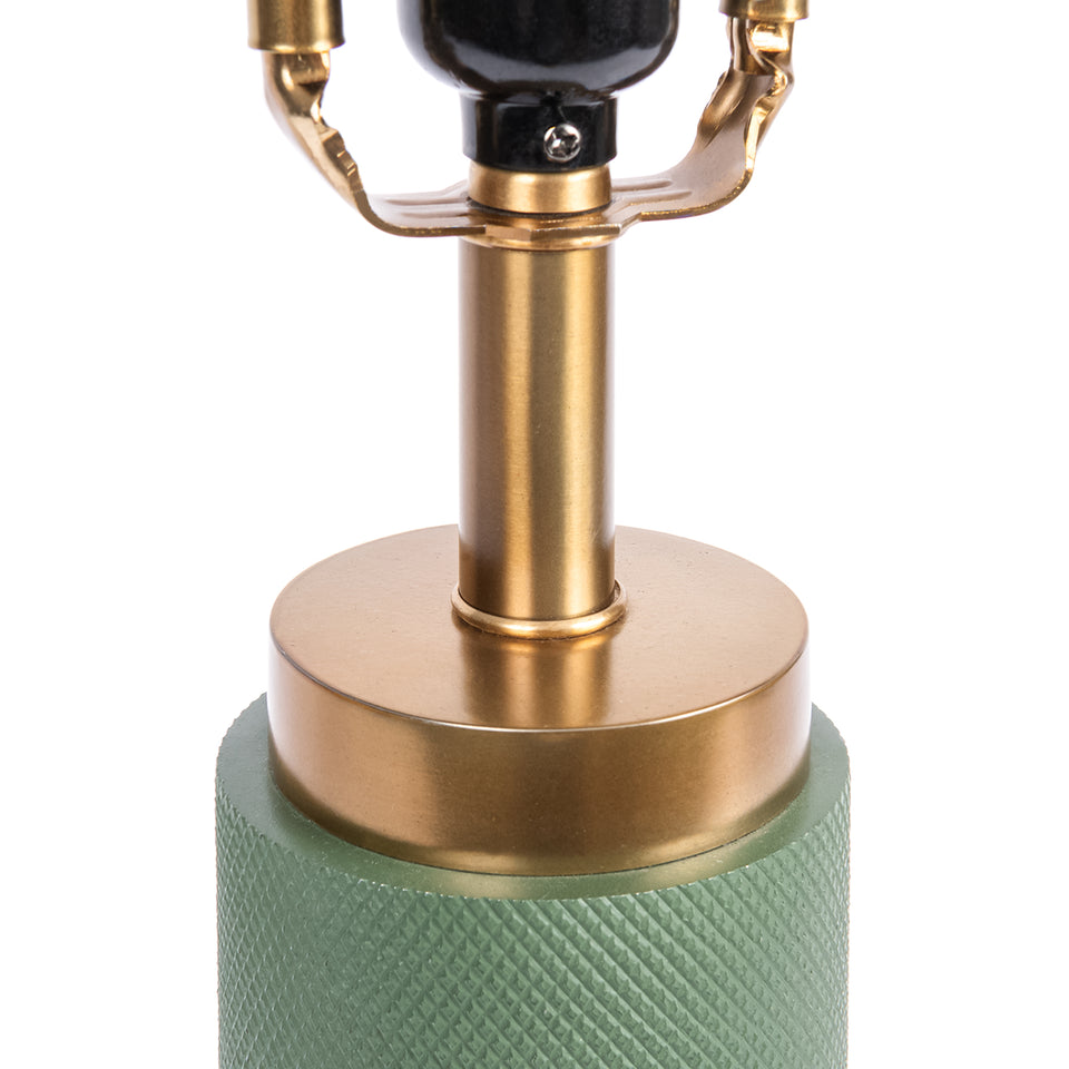 Textured Metal 3 Tiered Cylinder Table Lamp in Jade Green