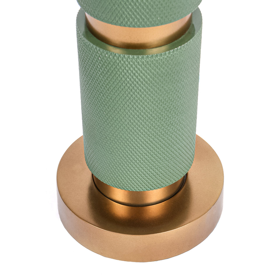 Textured Metal 3 Tiered Cylinder Table Lamp in Jade Green