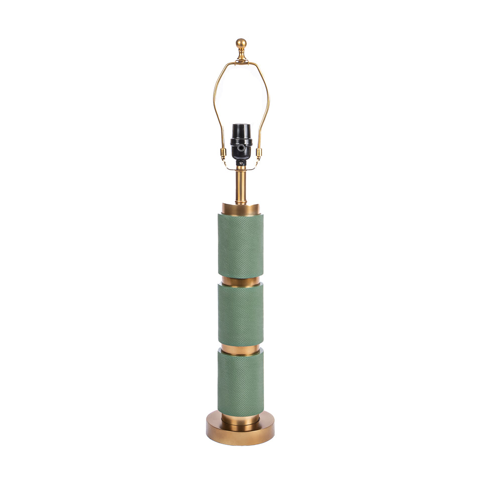 Textured Metal 3 Tiered Cylinder Table Lamp in Jade Green