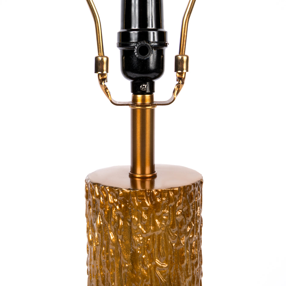 Melted Candle Cylinder Base Table Lamp in Brass