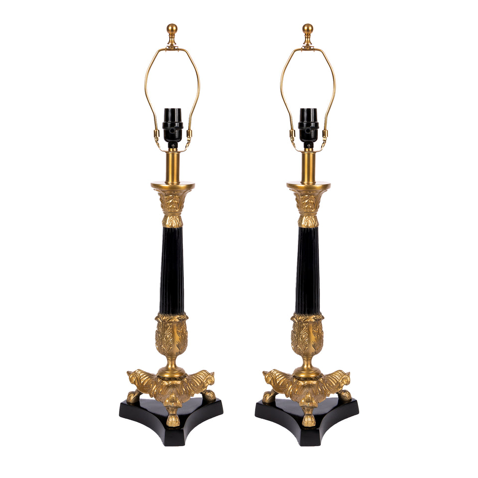 Elegance Noir Tall Baroque Lamp