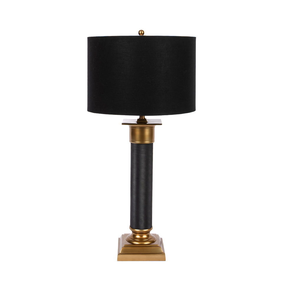 Baron Regal Textured Metal Column Lamp in Black