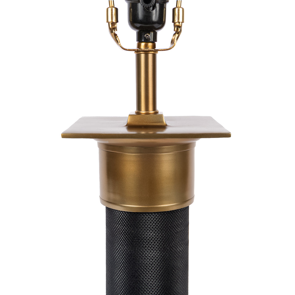 Baron Regal Textured Metal Column Lamp in Black