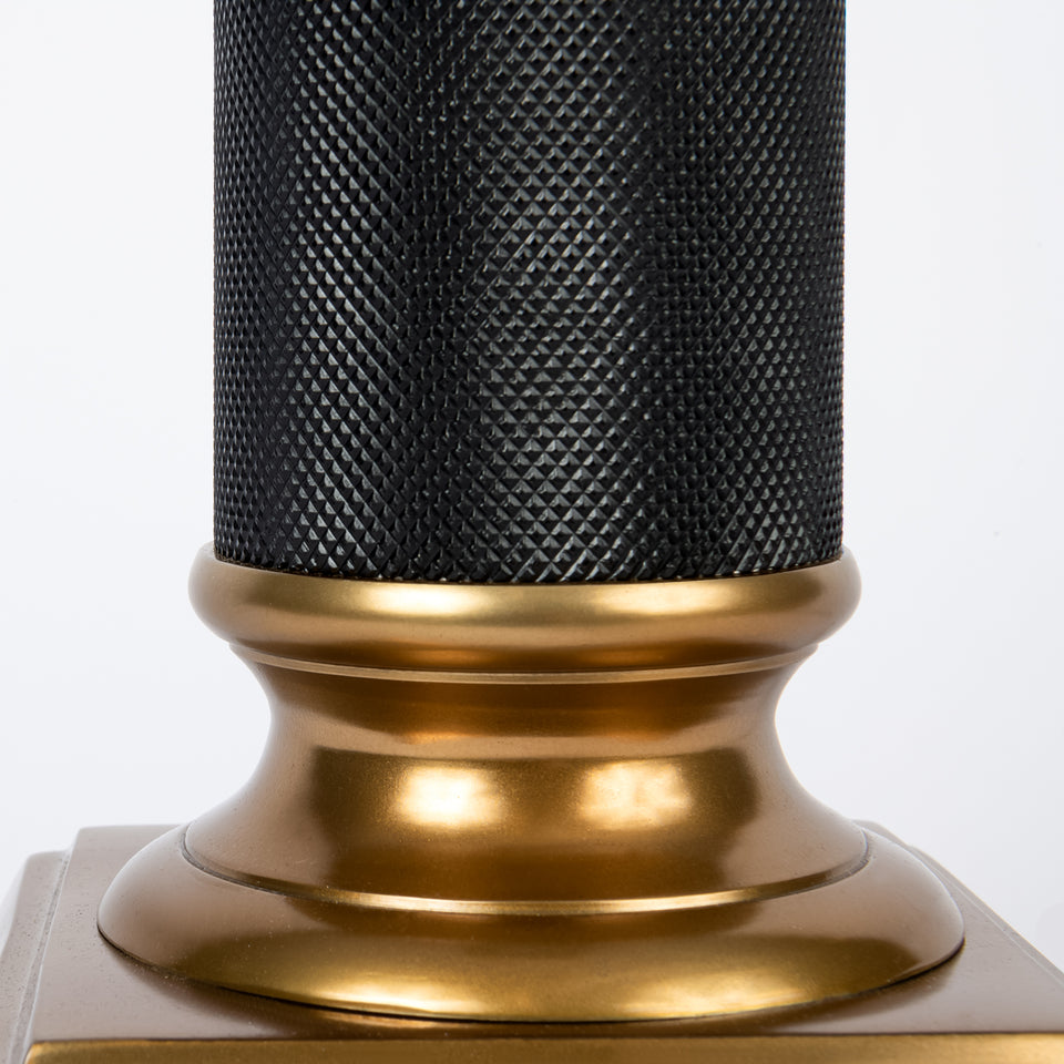 Baron Regal Textured Metal Column Lamp in Black